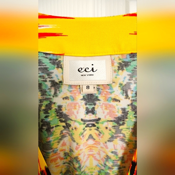 Beaded Yellow & Multicolor Maxi Dress, Size 8 - Picture 7 of 9